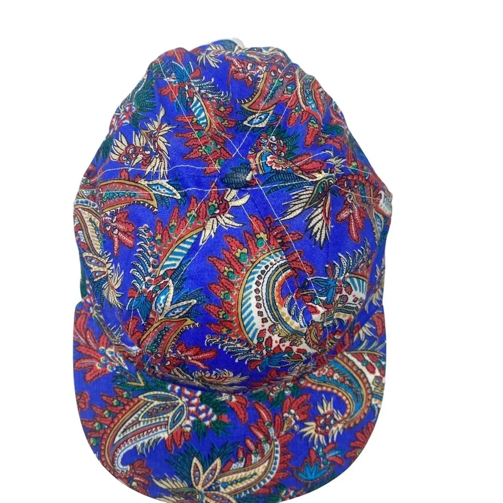 Vintage Unisex M/L Blue Paisley Jockey Adjustable Back Baseball‎ Cap Hat